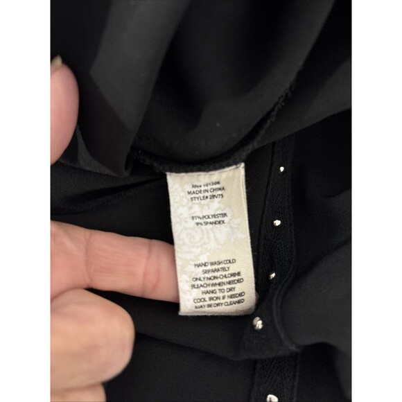 Soft Surroundings Silver Side Studded Slip On Pants M Elastic Back Waist - Picture 8 of 13